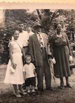 Oregon Sen. Lew Frederick (bottom) photographed with his great-grandparents (right), parents (left) and sister Karla (above) in 1954.
