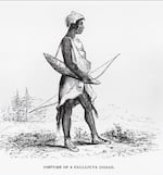Sketch of a Kalapuya man drawn by Alfred Agate, a member of the Wilkes expedition of 1841.