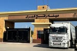 An aid truck returns after unloading humanitarian aid at Egypt's Rafah border crossing with the Gaza Strip on Dec. 4.