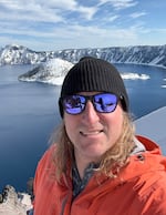 Erik Kerr successfully completes the trip to the rim of Crater Lake on May 10, 2025.