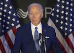 FILE - Former President Joe Biden speaks at a conference in Chicago, April 15, 2025.