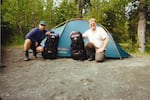 Undated photo of Deek Heykamp, left, and Bryan Knudsen, right, on a Pacific Northwest adventure. The pair were childhood friends who founded the Portland outdoor store Next Adventure in 1997.
