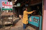 Shahu Patole buys meat at a butcher near his home in Khamgaon, India on November 11, 2024. Maya Levin for NPR