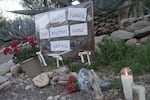 A small vigil grows near Nancy Guthrie‘s house, Monday, Feb. 9, 2026, in Tucson, Ariz.
