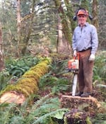 Peter Hayes manages Hyla Woods in the Oregon Coast Range. Hayes tries to manage his forest in a sustainable fashion. 