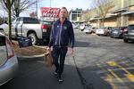 Full-service Instacart shopper Carl Momberger heads out to make a grocery delivery in Portland, Ore. on March 5, 2020. He said orders flooded in when the first COVID-19 cases were announced in the state.