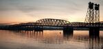 The Interstate Bridge crosses the Columbia River.