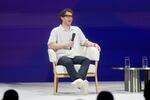 Meta Founder and CEO Mark Zuckerberg speaks at LlamaCon 2025, an AI developer conference, in Menlo Park, Calif., Tuesday, April 29, 2025. (AP Photo/Jeff Chiu)