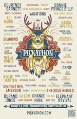 A poster of the lineup for the 2024 Pickathon Festival