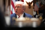 President Trump delivers remarks during a Cabinet meeting at the White House on Wednesday.
