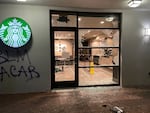 Anarchist protesters vandalized a Portland Starbucks on Nov. 2, 2020.