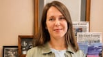 Reporter Danielle Jester in the office of the Lake County Examiner.