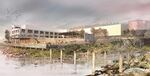 A rendering of the riverwalk planned for the former Blue Heron Mill site, which overlooks Willamette Falls in Oregon City.