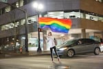 A third night of protests took place in Portland on Nov. 10, 2016, as crowds demonstrated against the election of Donald Trump as well as other issues.