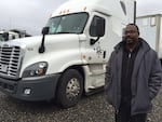 Gary Holland of Northeast Southwest Trucking in Portland used clean diesel grant money to replace four of his old diesel trucks with new ones, including this 2016 model.