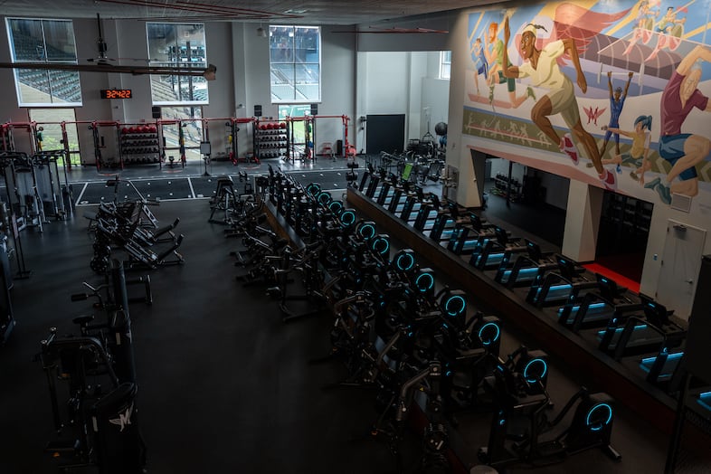 The majority of the Multnomah Athletic Club remains untouched after former food and beverage employee Bruce Valentine Whitman crashed a rental car carrying several pipe bombs through the glass doors at left and into the MAC in Portland, Ore., on May 5, 2026. “If we didn’t have water damage, we’d be open on Monday. We’d be open today,” said MAC general manager Charles Leverton.