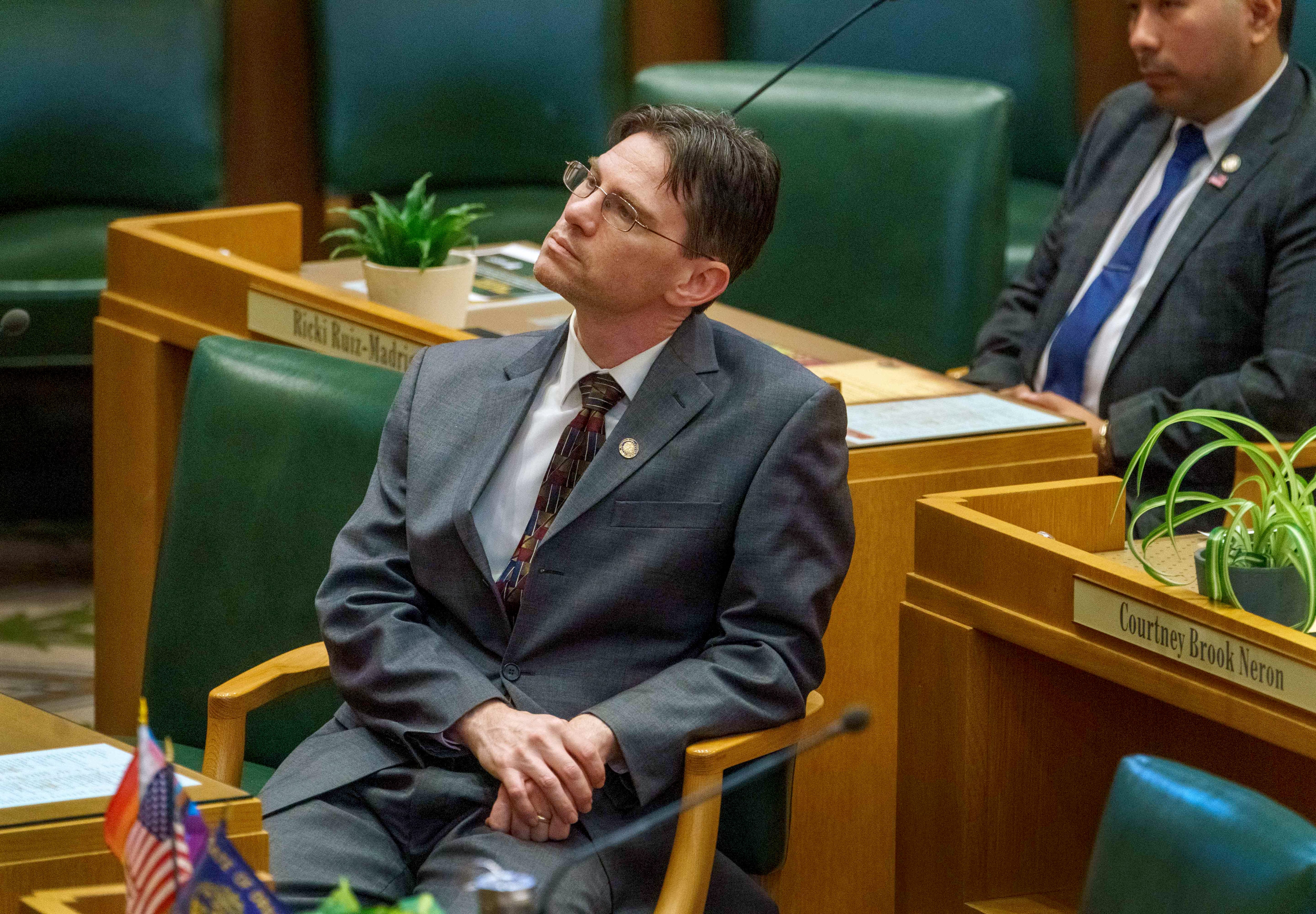 Oregon state Rep. Zach Hudson, D-Troutdale, Feb. 5, 2024, during a legislative short session at the Oregon state Capitol in Salem, Ore.