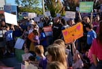 Families, students and other concerned citizens at the rally.