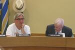 Portland Public Schools board directors Mike Rosen (left) and Steve Buel voted in the two-member minority against boundary and building changes for the district's west side, April 19.