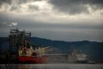 Grain freighter loading at the Port of Portland's Terminal 5.