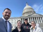 In this March 2025 photo provided by Oregon TRIO Association, Executive Director Matt Bisek is pictured in Washington D.C. with student Bri Eck, and TRIO leaders Eder Mondragon and Robin Williams.
