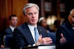 FBI Director Christopher Wray speaks during an Election Threats Task Force meeting at the Justice Department in September 2024.