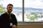Paul Bubl teaches science at Harriet Tubman Middle School in Portland. His room has a view of the Fremont Bridge and Forest Park — and Interstate 5, if you look down.