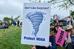 Protesters gather on the National Mall for the "Hands-Off" protest against the Trump administration on Saturday, April 5, 2025.