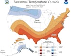 The 2024-2025 U.S. Winter Outlook map for temperature shows the greatest chances for cooler-than-average conditions will be in the Pacific Northwest of the U.S. 