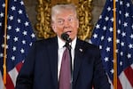 President-elect Donald Trump speaks during a news conference at Mar-a-Lago, Tuesday, Jan. 7, 2025, in Palm Beach, Fla. (AP Photo/Evan Vucci)