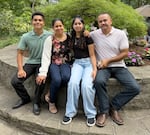 The Herrera family (from left to right) Cristian, Maria Trinidad Loya Medina, Valeria and Serapio Herrera pose for a family photo.