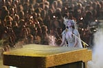Delta Goodrem from Australia performs the song "Eclipse" during the dress rehearsal for the Grand Final of the 70th Eurovision Song Contest in Vienna, Austria, Friday, May 15, 2026.