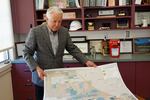Casa Grande Mayor Craig McFarland holds a map showing land with and without a water supply. "Casa Grande will continue to grow," he says. "We have to be frugal with the water we have."