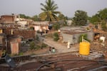 An aerial view of Khamgaon, India on November 11, 2024. The neighborhood has a mix of families from several different castes living in it. All segregated into their own neighborhoods within the town. Maya Levin for NPR