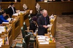 State Rep. Jeff Barker, D-Aloha, in the Oregon House of Representatives, Salem, Ore., Monday, Jan. 14, 2019.