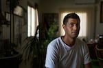 Ibrahim Alfarany has been staying at Al-Istiqlal University for several weeks. He usually works and lives near a store south of Tel Aviv, where he stocks vegetables for a few weeks at a time, and travels back to Gaza.