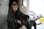 Critter and his dog Motah on Hunnell Road in Bend on Dec. 29, 2021.