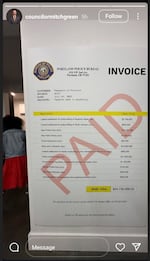 A screenshot of story post from Portland City Councilor Mitch Green's Instagram that was provided to OPB. Aaron Schmautz, who leads the Portland Police Association, referred to posts like this as an attempt to "shift the narrative" to blame police rather than provide more services to people experiencing mental health crises.