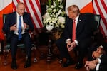 Ireland's Prime Minister Micheál Martin (left) and President Trump met Saturday at Farmleigh House in Dublin.