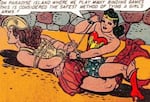 An example of an early Wonder Woman panel incorporating William Moulton Marston's ideas about dominance and submission.