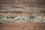 Diamond miners at an illegal dig site in Namaqualand, South Africa.