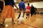 Congregants kick off the evening celebration with a traditional Tongan march around the auditorium at The Church of Jesus Christ of Latter-day Saints Rose City Ward in Portland 