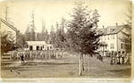 This image from 1881 shows Forest Grove Indian Training School, which moved to the Chemawa location in 1885.