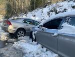 A three car pile-up on Newberry Road in Portland on Saturday.