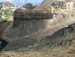 View from above of the Timpanogos rock glacier in north-central Utah.