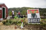 A small garden and house were built at the site of Zenith Energy in Northwest Portland to protest the expansion of its petroleum terminal.