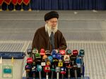 Iran's supreme leader Ayatollah Ali Khamenei speaks  on March 1 in Tehran, Iran. Iran vowed to respond after an attack on an Iranian consulate in Syria.