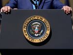 President Biden speaks in the Rose Garden of the White House on April 18 about efforts to increase access to child care.