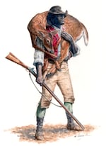 An artists' rendering of York, the only Black member of the Lewis & Clark Expedition and a slave of William Clark.