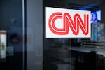 WASHINGTON, DC - SEPTEMBER 19: CNN signage on the network's booth in the press area of the White House after journalists with the network were earlier denied entry to the White House grounds, on September 19, 2026 in Washington, DC.